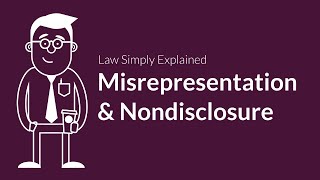 Misrepresentation and Nondisclosure  Contracts  Defenses amp Excuses [upl. by Assilam]