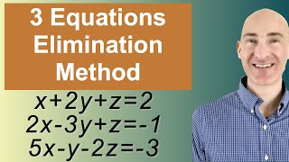 Solving Systems of 3 Equations Elimination [upl. by Inot]