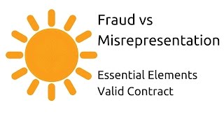 Fraud vs Misrepresentation  Other Essential Elements of a Valid Contract  CA CPT  CS amp CMA [upl. by Irra295]